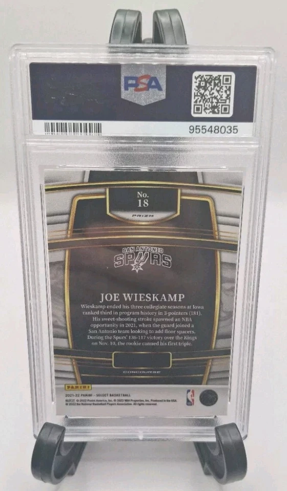 2021-22 Panini Select Red Wave Concourse Joe Wieskamp #18 RC PSA 10 - Image 2 of 2