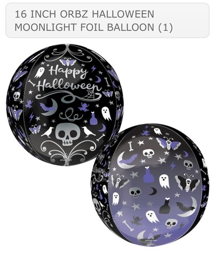 ANAGRAM 16 INCH ORBZ HALLOWEEN MOONLIGHT FOIL BALLOON (1)