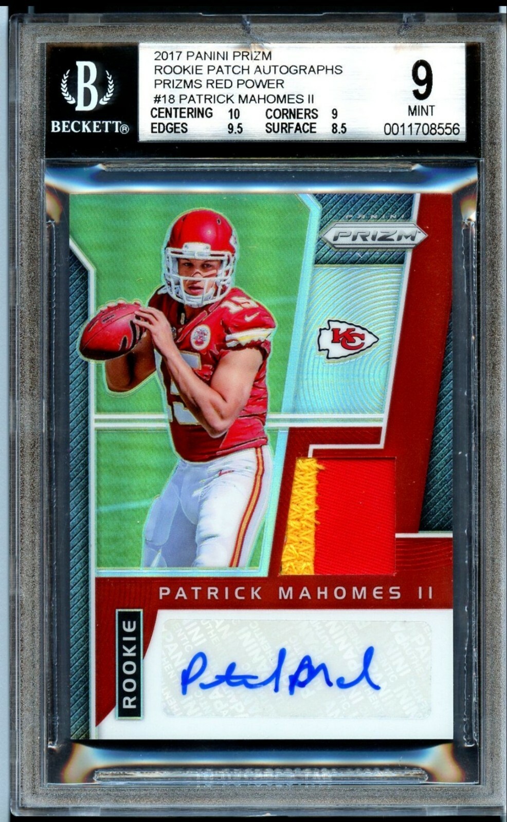 2017 Prizm Red Power Patrick Mahomes RPA /15