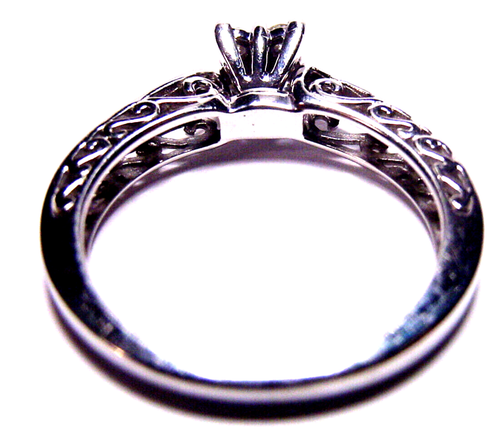 Natural Diamond Engagement Ring 10K solid White Gold Beautiful Decor .25 ctw. - Picture 7 of 7