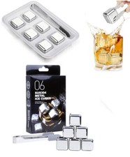 Stainless Steel Whiskey Stone Gift Set Ice Cubes, Scotch, Brandy Drinks Chillers