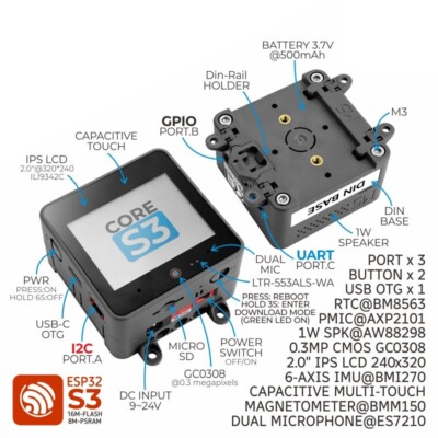 M5Stack CoreS3 IoT Development Kit Dual Core LX7 Processor for Xtensa os67