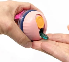 Mini Pill Dispenser Organizer Bottle, Daily Travel Medication Box w/ Secure Lid