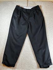 Vintage Style Farah Men's Dress Pants 36x30 Black Polyester Blend Pleated Front