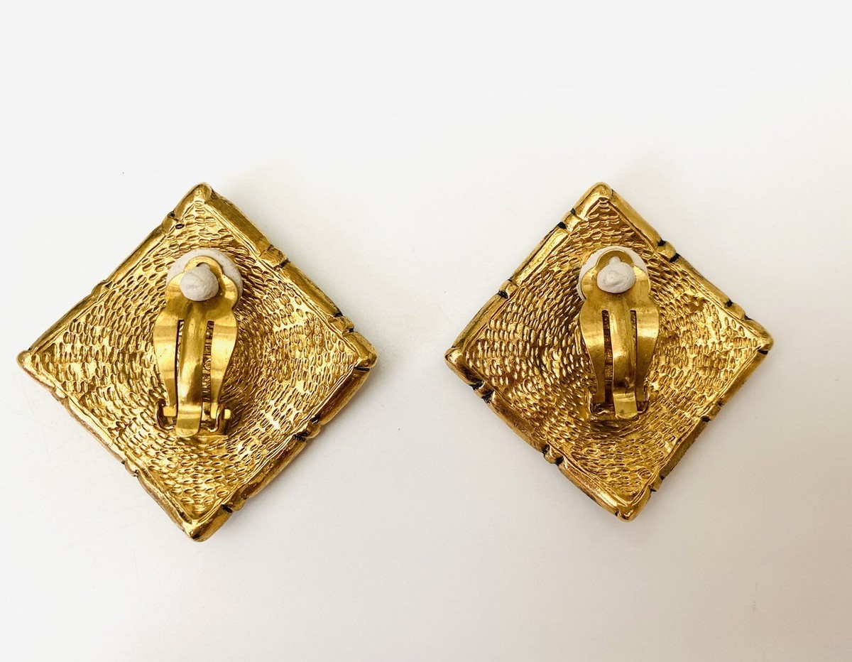 Boucles D'Oreilles Vintage Carven - Fermoir Clip - Bijou Rétro Élégant