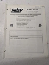 HOTSY MODEL 555SS OPERATING INSTRUCTIONS PARTS LIST BOOK MANUAL PRESSURE WASHER