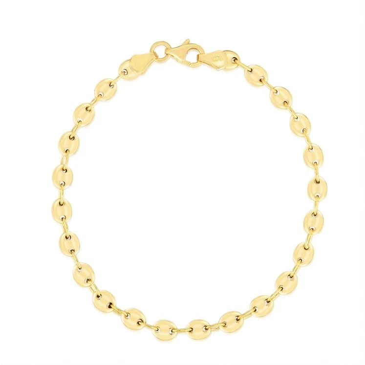 14k Yellow Gold Anchor Mariner 6 inch Link Chain/Bracelet 4.9 MM 3.8 grams