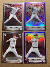 Nick Lodolo RC 2022 Topps Chrome Base & Purple Refractor Baseball Cards. RC