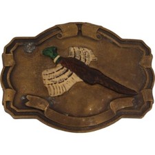 Quail Pheasant Duck Hunt Game Hunter Hunting Bird 1980s Vintage Belt Buckle