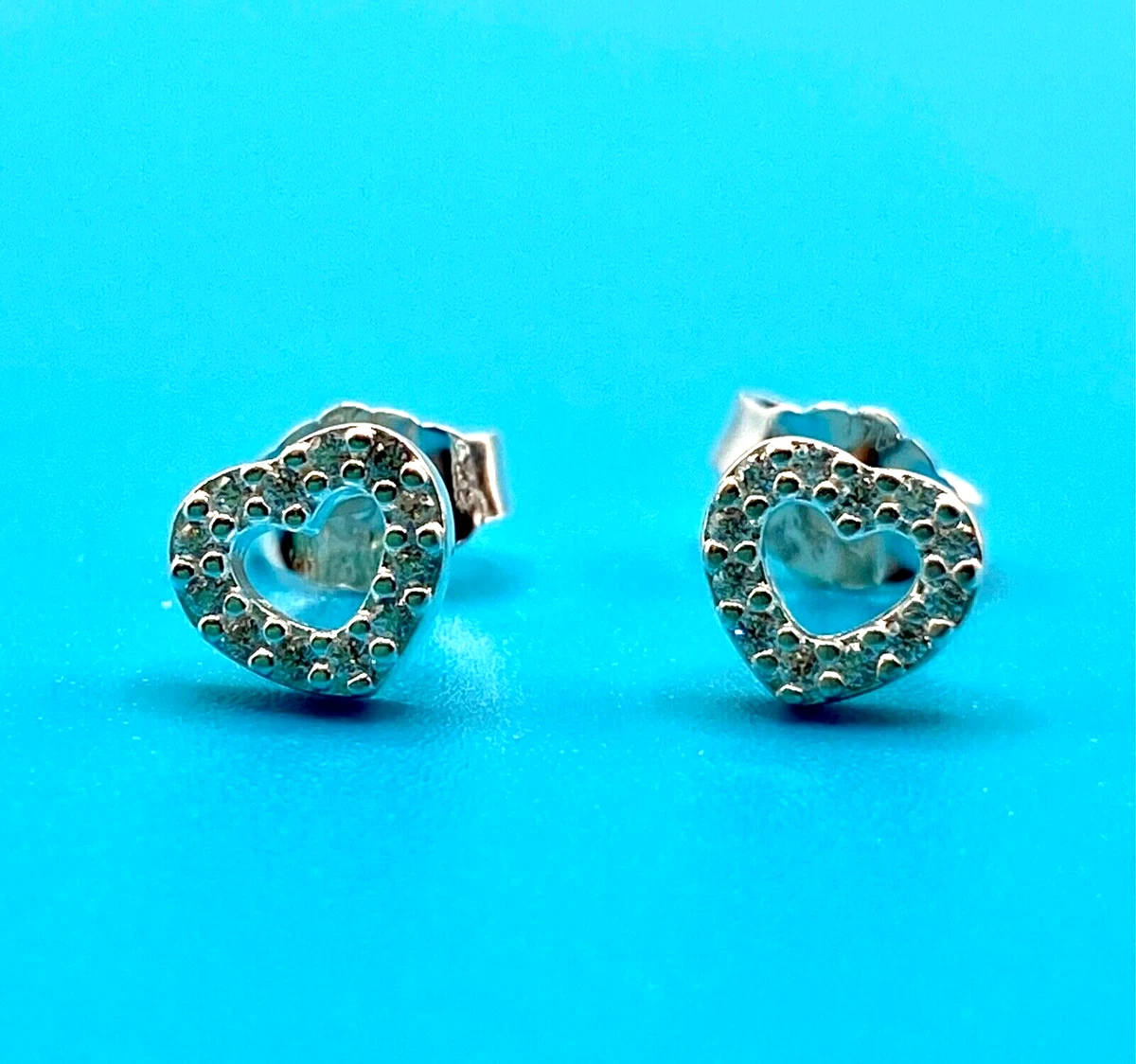 New Authentic Pandora S925 Be My Valentine Heart Stud Earrings