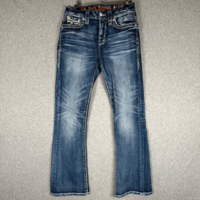 WOMENS Rock Revival ''ASH ROSE'' ''R'' Faux Pocket Easy Boot Jeans 26 x 29