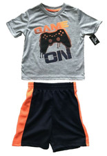 OT Revolution GAME ON Gray Shirt and Blue Shorts Set -Boy's Size 4 NEW