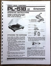 Pioneer PL-518 Giradischi Manuale del proprietario