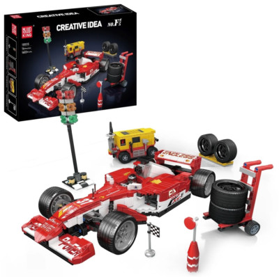 Mould King 10035 F1 Pit Stop Scene Model Building Set Race Car Toy Set 1,603 Pcs