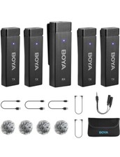 BOYA by-W4 Wireless Lavalier Microphones for Cameras Camcorder DSLR Computer