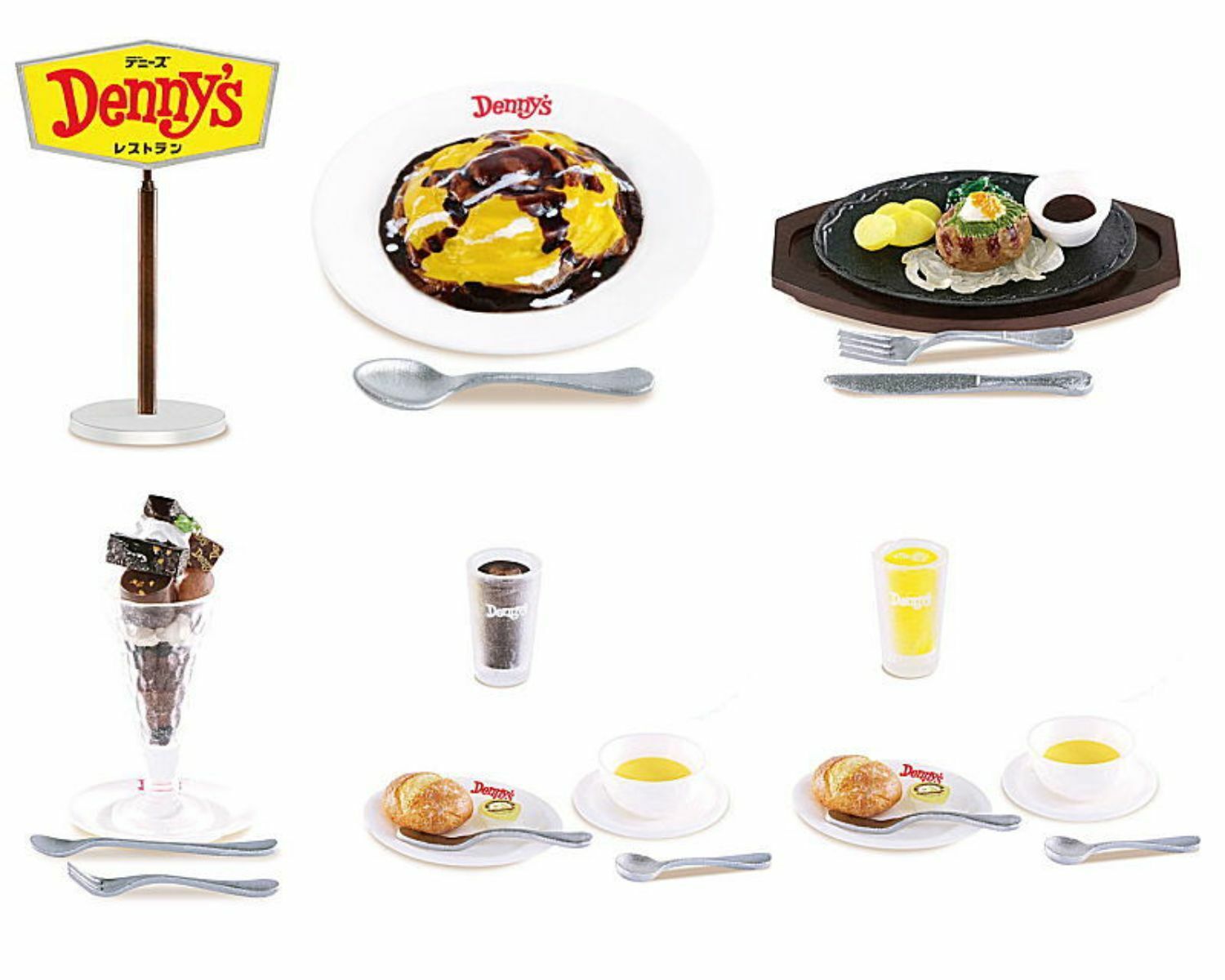 Denny's Restaurant Miniature Collection Capsule Toy 6 Types Full Comp Set  Mascot