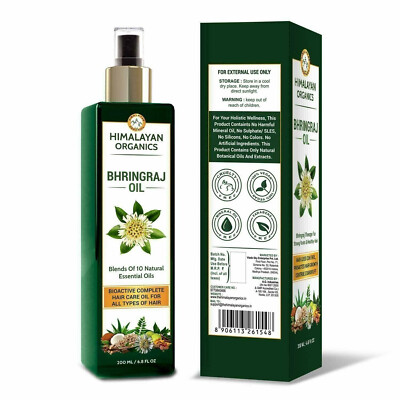 Himalayan Organics Bhringraj Oil for Hair Growth, Ayurvedic Formula | - 200ml 