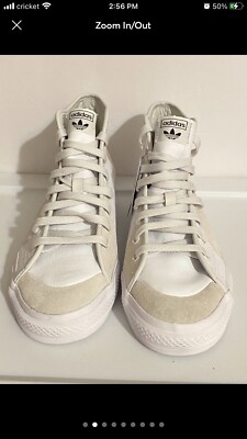 Adidas Nizza Hi RF Sneakers Mens Size 9.5 White Leather FV0687 adidas FV0687 Mens Nizza Hi Rf Sneakers Shoes Casual - Size  main image 3