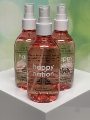 Victoria's Secret PINK Happy Nation Coconut Body Mist 8oz x3