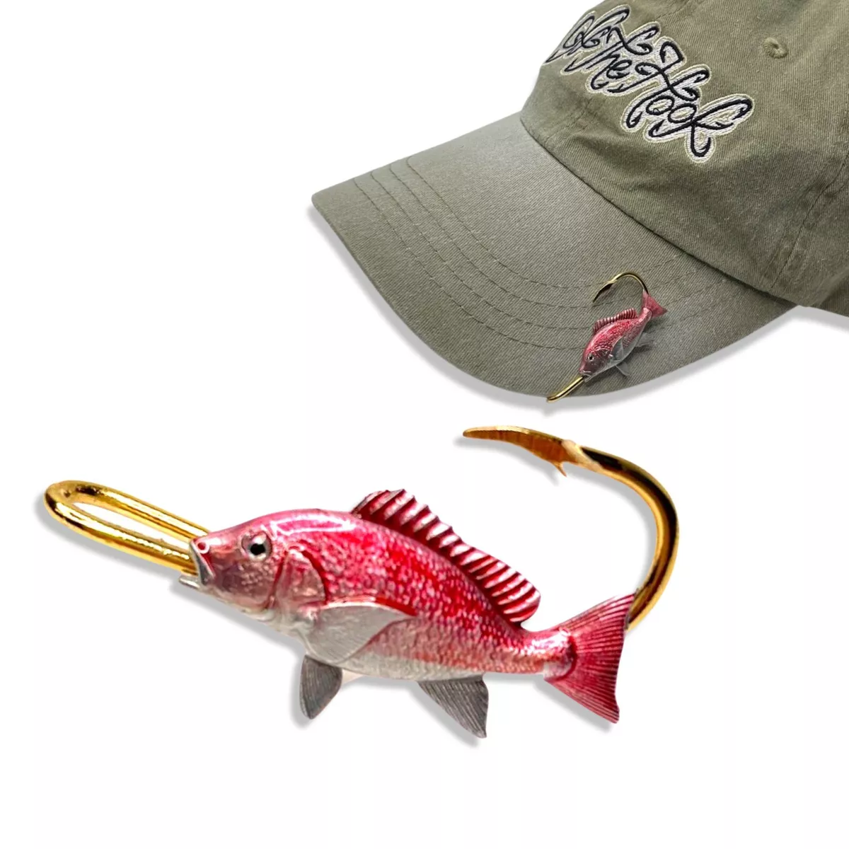 Red Snapper Hookit© Fishing hat clip - Hooks - Hat Pins - Off The Hook  Jeweler®