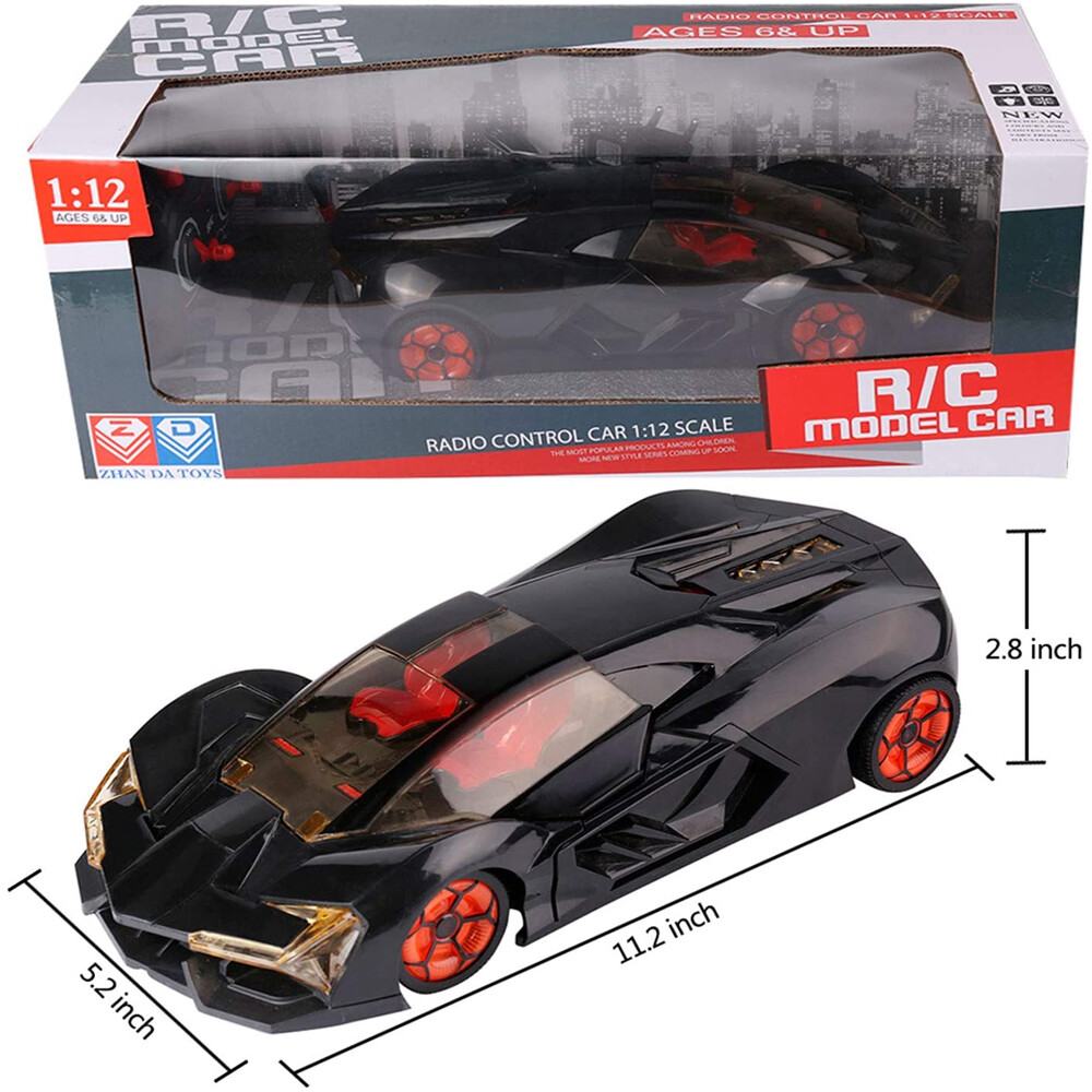 Black High Speed Remote Control Toy Car Super Racer With Open Door