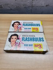 VINTAGE SYLVANIA M3 BLUE DOT FLASHBULBS - 2 BOXES - 22 BULBS TOTAL