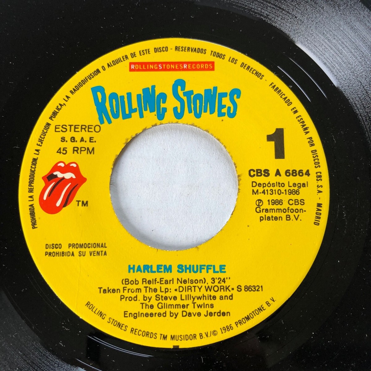 The ROLLING STONES Harlem Shuffle 1986 SPAIN One-Side 45