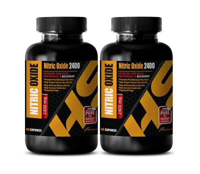 muscle building pills - NITRIC OXIDE 2400 - post workout pills - 2 Bottles