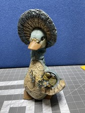 MCM Blue Duck Goose Bonnet Lace Basket Flowers Polka Dot Scarf Cottagecore