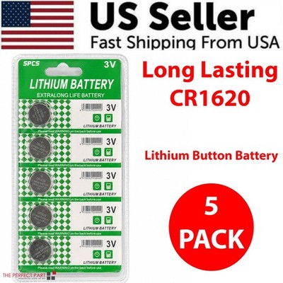 5 PCS CR1620 Lithium Battery 3V Button Cell Watches Pagers Calculators LONG LIFE