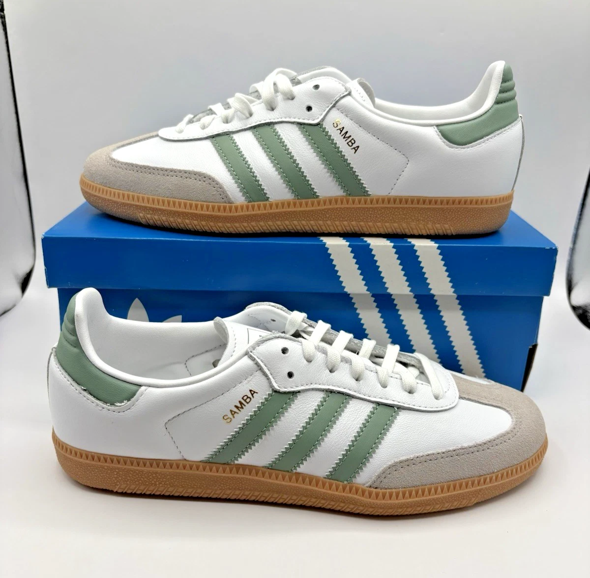 Adidas Samba OG Silver Green Gum for sale | eBay
