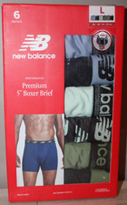 NEW BALANCE 6-PACK PREMIUM 5" BOXER BRIEFS MULTICOLOR NEW SZ LARGE 36-38" 