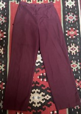 1970s Maroon Polyester Trousers