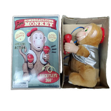 Westminster Somersaulting Monkey Toy Backflips 360 Maracas Battery Operated Box