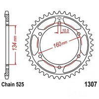 Kettenrad Stahl 41-ZäHne 525-Teilung FüR Honda CBR 600 RRA ABS Bj. 2009-2016