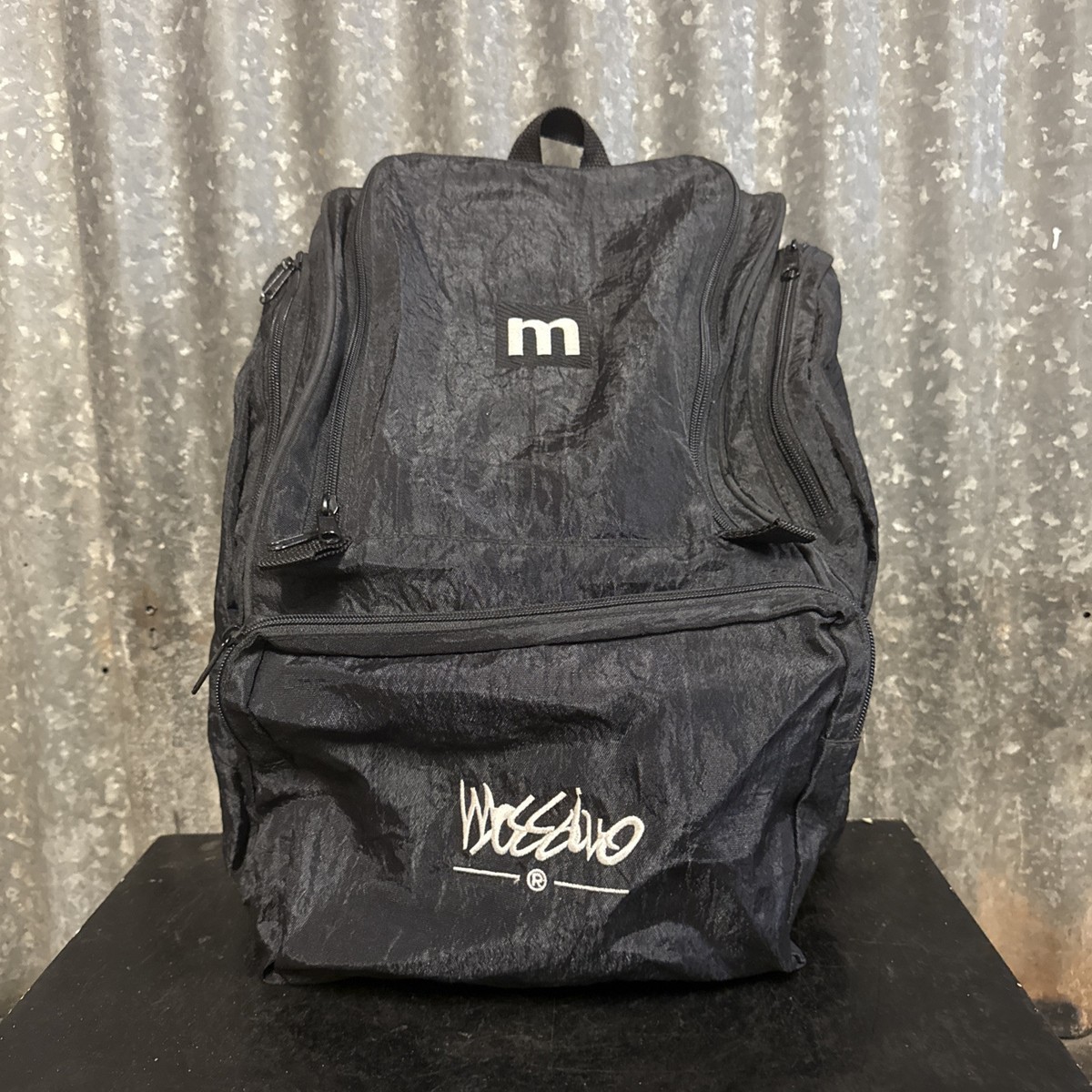 Vintage 90s Mossimo Supply Co Backpack Black Color Large Four