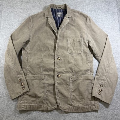LOGG By H&M Corduroy Blazer Mens L Khaki Tan Two Button Cotton Tailored
