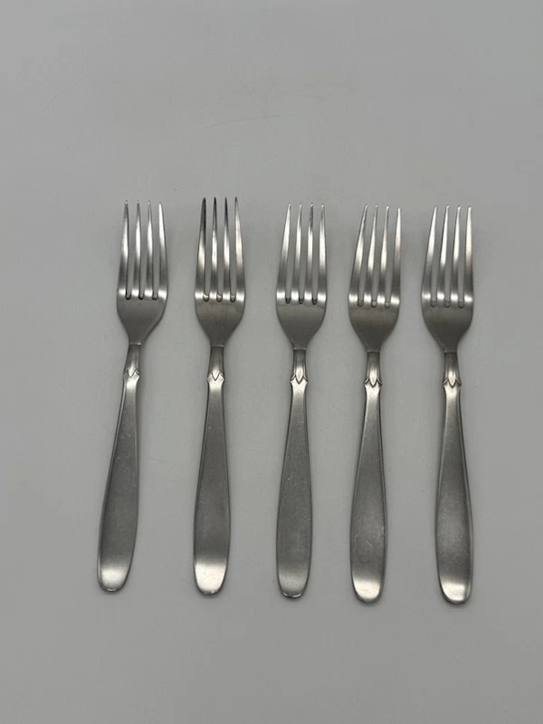 Juego de 5 tenedores de cena de acero inoxidable EKCO Lady Juliana 7" Foto 2 de 4