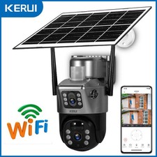 Dual Lens WiFi Solar Battery Camera Wireless Outdoor CCTV 4MP Security Camera US