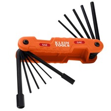 Klein Tools 70550 Hex Wrench Key Set, 11 SAE Sizes, Heavy Duty Folding Allen Wre