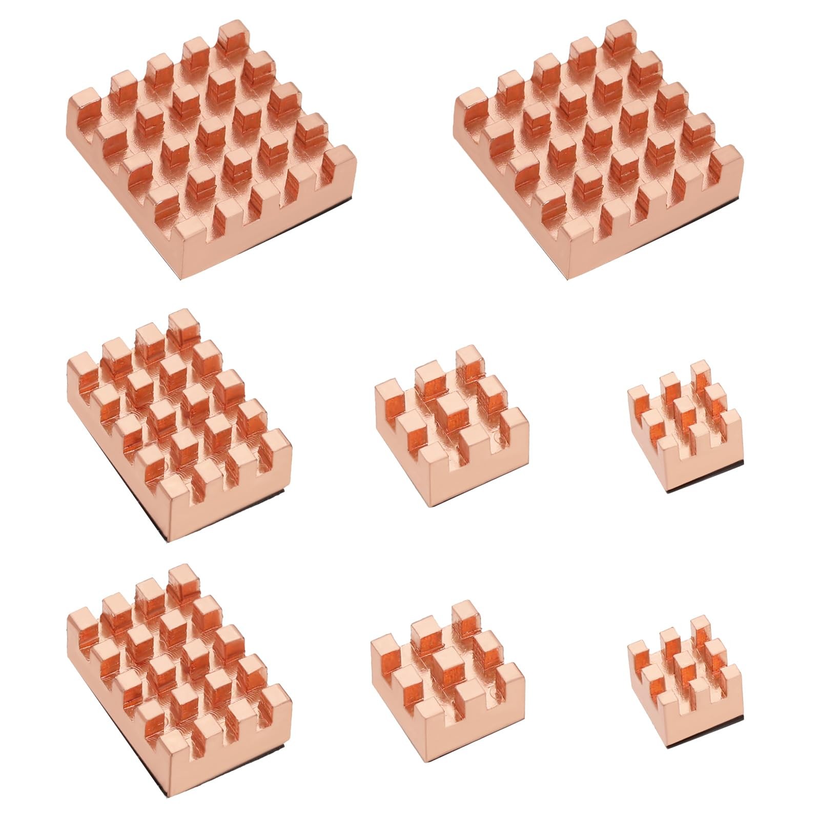Radiateur en cuivre pour dissipateur thermique CPU mini refroidisseur adhésif 8 pièces
