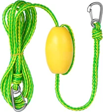 Obcursco Kayak Tow Line,Drift Sock Anchor Rope for Fishing 12ft, Yellow/Green 