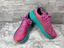 Hoka One One Sneakers Women 9B Rincon 3 Running Shoes Pink , Green Athletic
