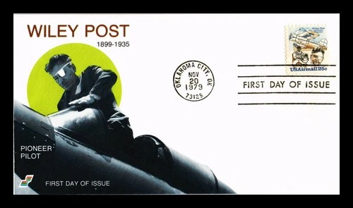 DR JIM STAMPS US COVER WILEY POST AVIATION PIONEER AIR MAIL FDC SPECTRUM CACHET