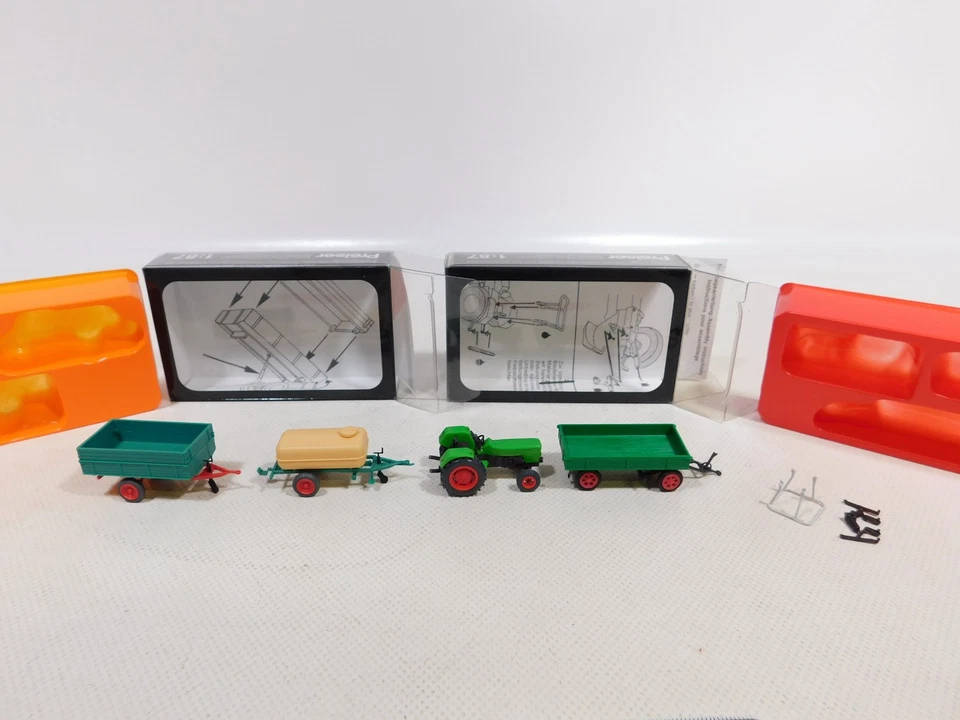 2x Preiser H0 1:87 Packaging 17914 Agricultural Tractors Deutz 17917 Mint + Box - Image 2 of 4