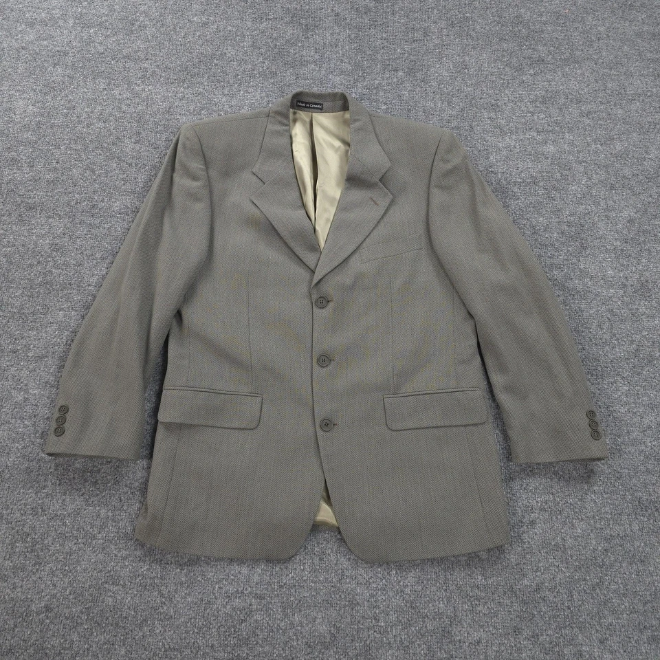 Traje Yves Saint Laurent Para Hombre Grande Gris 44R 34 Pantalones 2 Piezas 100% Lana Worsted Foto 2 de 4