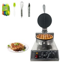 1200W Commercial Waffle Maker Stainless Steel Round Nonstick Temperature Control