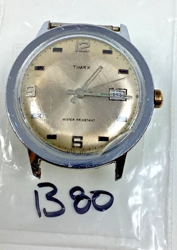 Vintage  1971 Timex Marlin 35MM Dial Date Watch Running M25 Spare Repair READ