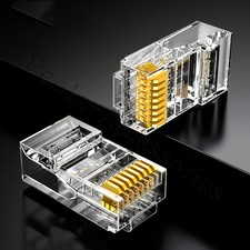 10pcs Internet Gold Plated Cable Modular Plug Adapter RJ45 8P8C CAT5E cv