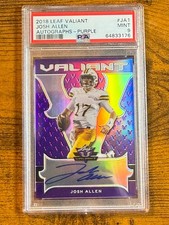 2018 Leaf Valiant Draft Josh Allen #JA1 PSA 9 RC Rookie On Card Auto /15